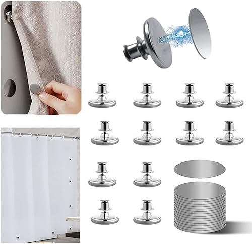 10 clips magnéticos para cortina, cierre de imanes de cortina para evitar fugas de luz, imanes laterales para cortina de ducha para mantener el