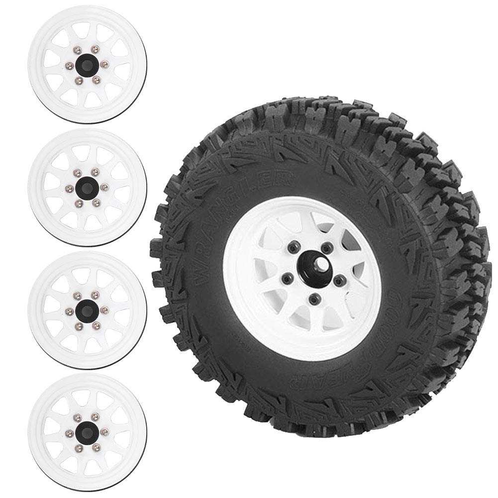 RC Metal Beadlock piasta koła dla Axial SCX10 AXI03007 90046 akcesoria do zabawek zdalnie sterowanych (Biały)