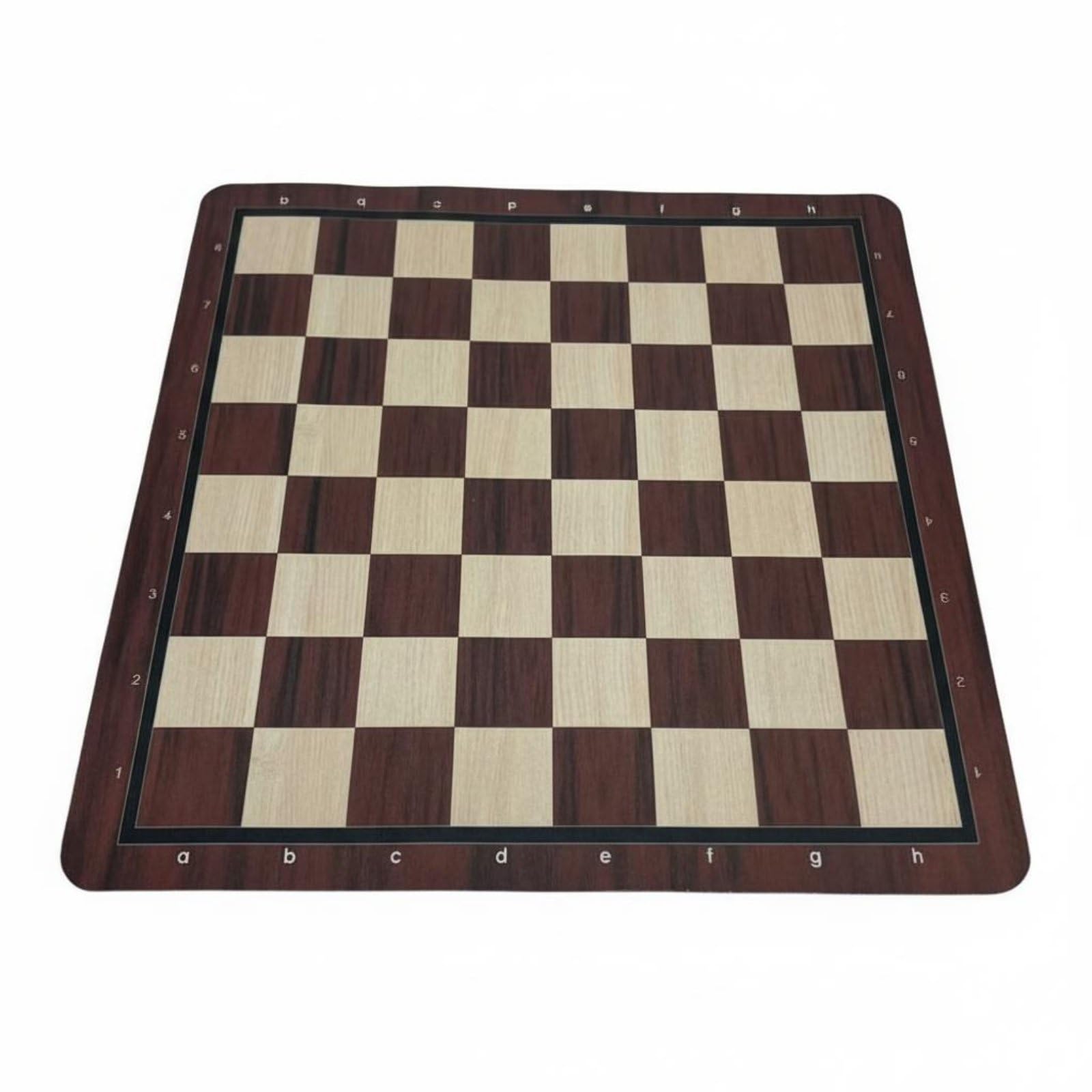 Plastic Chess Set Faux Wood Grain Rubber Mat Chess Board Algebraic Notation for Beginners, Tournaments, School Clubs, Without Pieces-image-13