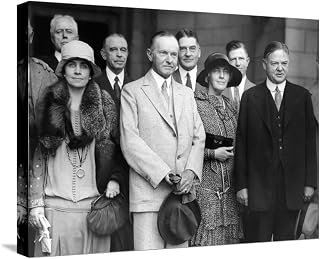 Stretched Canvas Print Republican Nominee Hoover Heads the Greeting Party for President and Mrs Coolidge, 24" x 18"