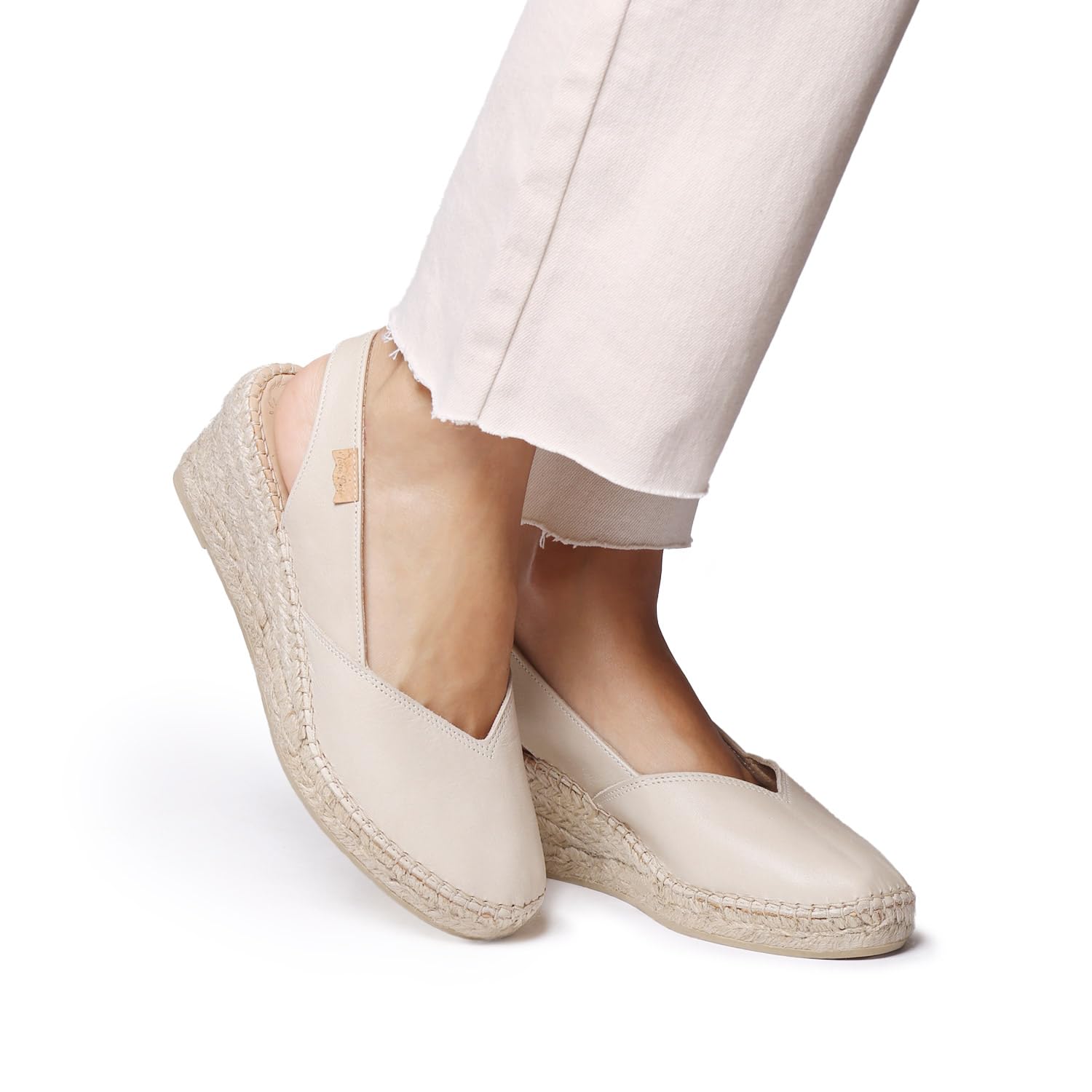TONI PONS Termale - Espadrillas da Donna in Pelle con zeppa per una calzata più ampia