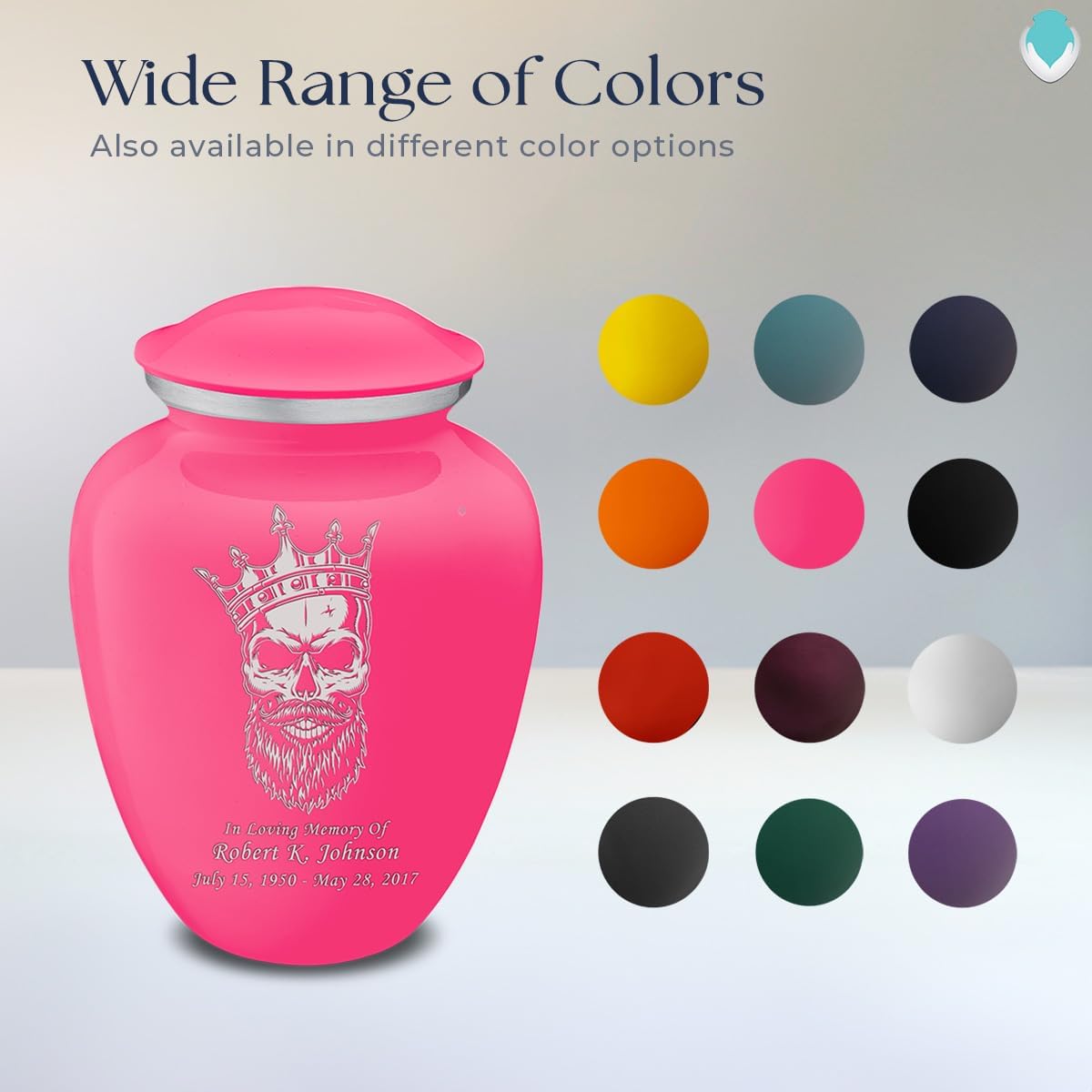 Geturns Embrace Adult Personalized Skull Cremation Urns for Human Ashes I Large Bright Pink Funeral Urn for Men and Women I 200 lbs