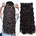 Produktbild Haarverlängerung Clip in Extensions 1 Tresse 5 Clips Haarteil Corn Wavy Haarverdichtung Synthetische Haare wie Echthaar Gewellt Dunkelbraun 10 inch/25.5 cm-120 g