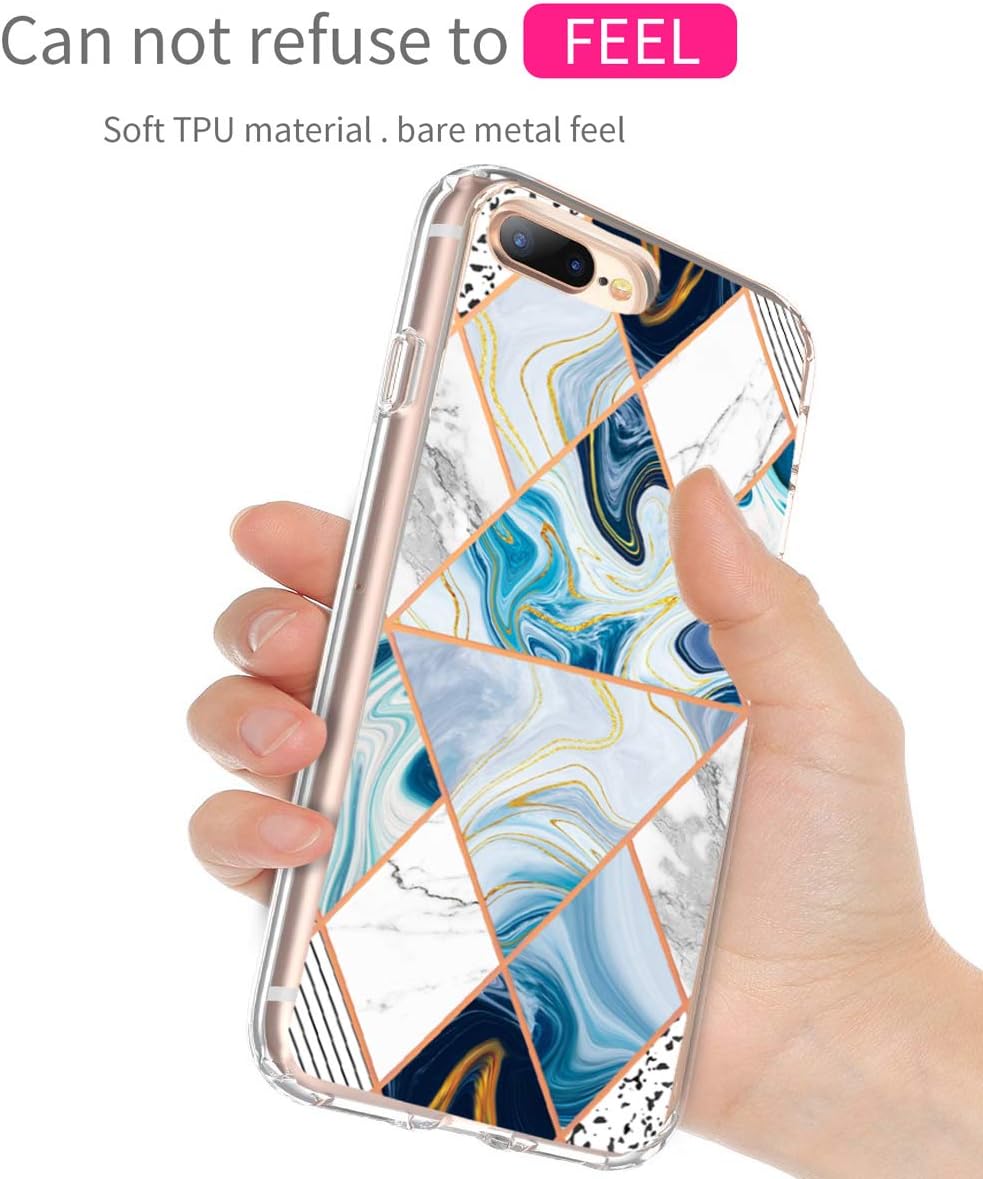 SPEVERT iPhone 7 Plus Case,iPhone 8 Plus Case,Marble Pattern Hybrid Hard Back Soft TPU Raised Edge Ultra-Thin Shock Absorption Protective Case for iPhone 7 Plus/iPhone 8 Plus - Geometry
