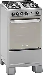 SUGGAR FOGÃO SELECT PRATA MESA DE INOX 4 BOCAS TREMPES DUPLAS FERRO FUNDIDO PORTA ESPELHADA ACENDIMENTO AUTOMÁTICO BIVOLT FGISL410PRIX