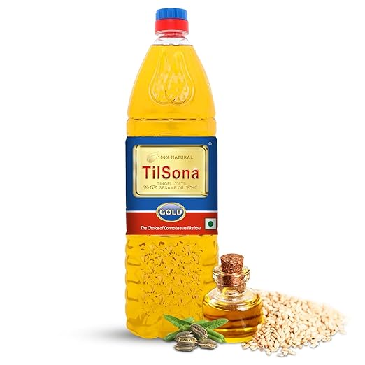 Tilsona Gold Sesame Oil (Cooking Oil) | 1 Litre Pet Bottle | 100% Pure & Natural Til Oil | No Artifical Flavours & Preservatives | The World Health Organisation