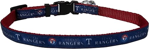 Miniatura 9 de MLB CAT Collar de satén de Los Angeles Angels, collar de equipo de béisbol para perros y gatos. Un collar de gato brillante y colorido con colgante