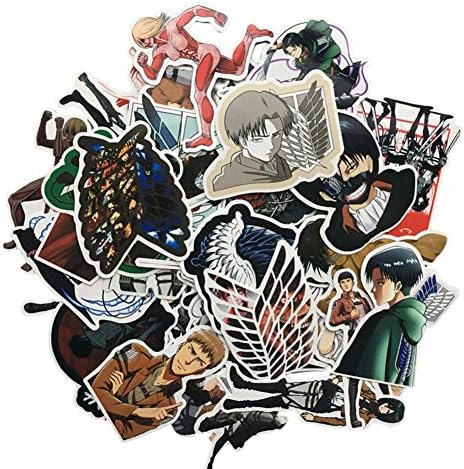 Bowinr Attack on Titan Car Stickers, No-Duplicate Bumper Sticker for Phone, MacBook, Laptop, Car, Lugguage, Skateboard and More(42pcs)
