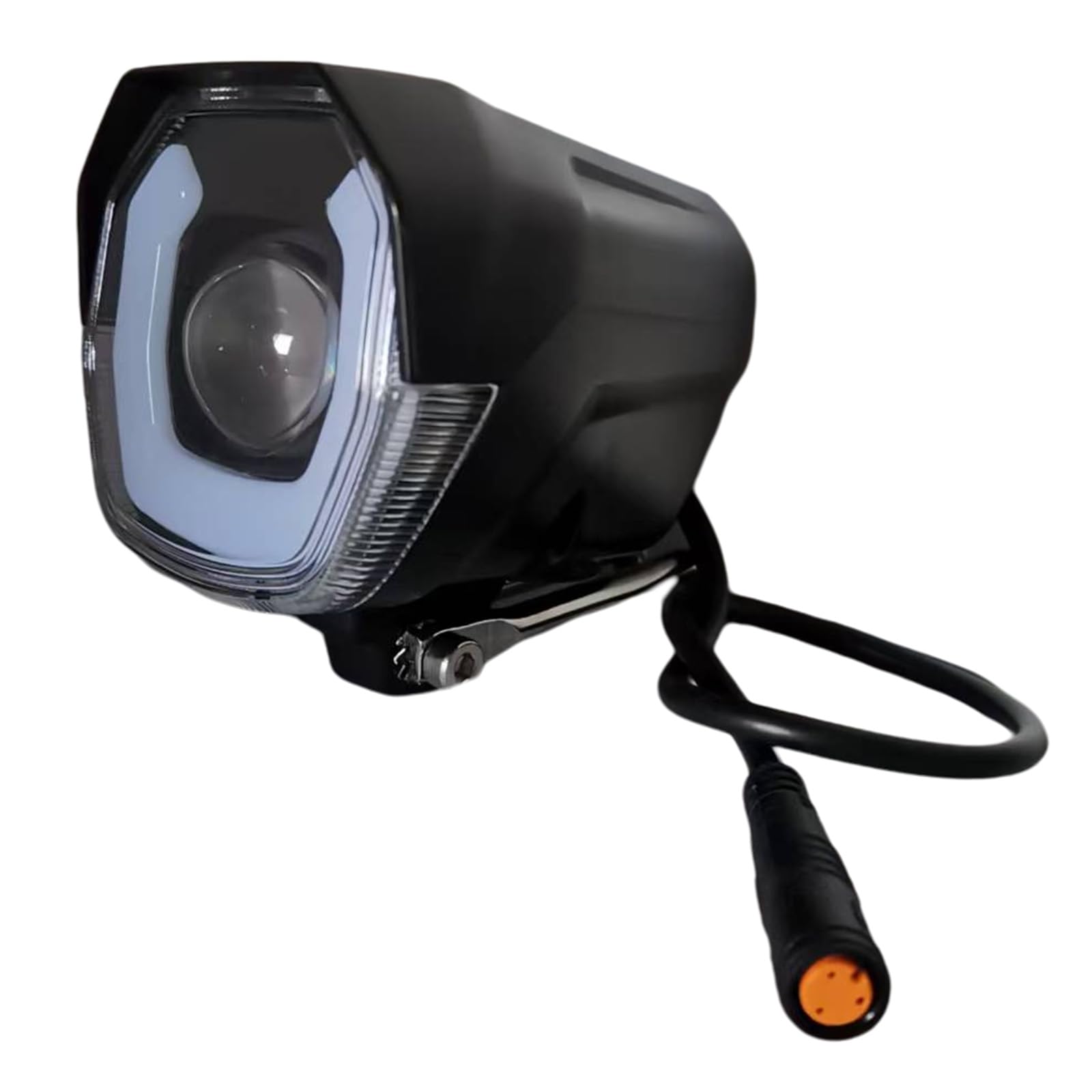 Electric Bike LED Headlight 3 Pin Female Waterproof Connector 12V to 72V Ebike Front Light with Built-in Horn for Night Riding Commuting & Mountain Riding Bright Bicycle Horn Light (3-Pin Female Plug)