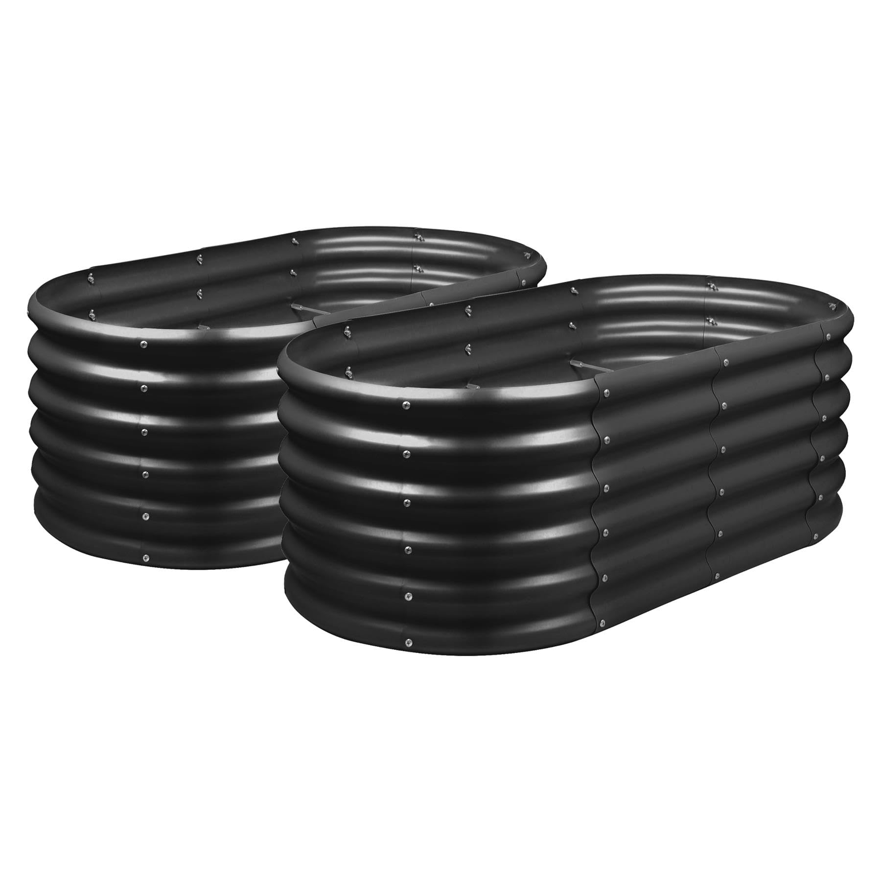 Harbour Housewares - Rounded Galvanised Steel Raised Garden Bed Planter