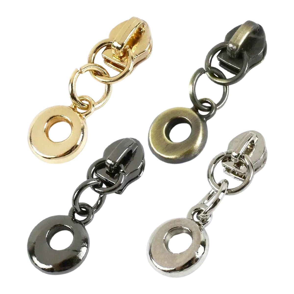 #3 Tirador De Cremallera De Nailon De Repuesto, 50 Piezas De Cabezal De Cremallera De Metal, Piezas De Fijación De Cremallera para Reparación De Ropa, Mochilas Y Equipaje