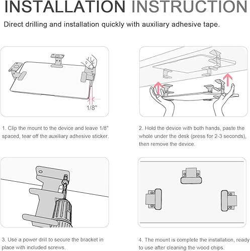 Miniatura 7 de IFCASE Soporte para portátil debajo del escritorio de 2 niveles, soporte de metal para debajo del escritorio para laptop, MacBook Pro, teclado con