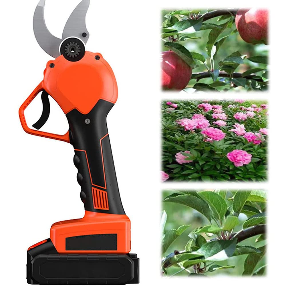 FHRKA 21V Professional Electric Secateurs,Portable Electric Garden Shears,Cordless Electric Pruning Shears,30MM Cutting Diameter (ABattery)