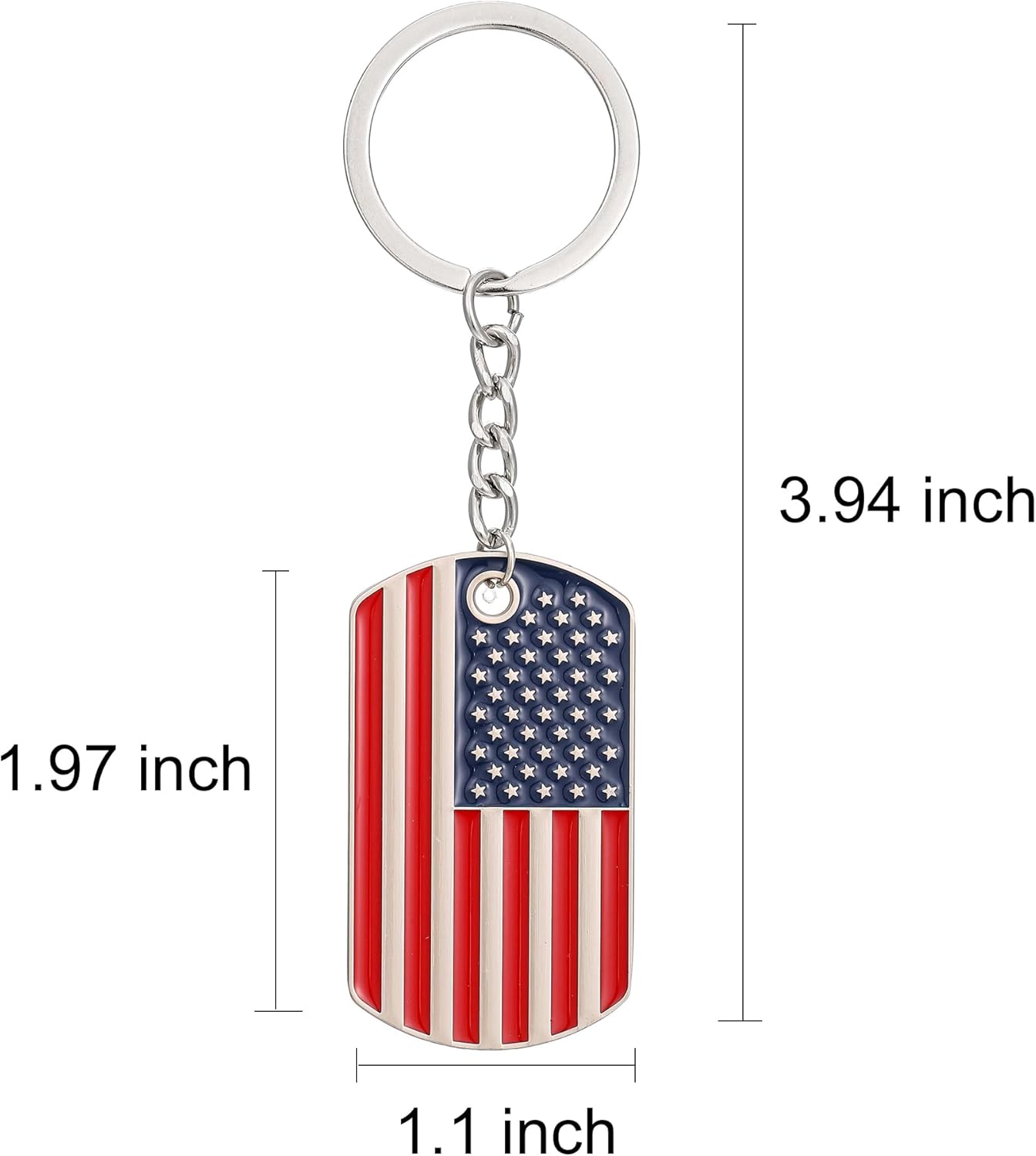 Lcbulu American Flag Keychain - 2 Pack Patriotic US Keyrings for Men, Souvenir Gifts for 4th of July, Labor Day, Christmas - Image 2