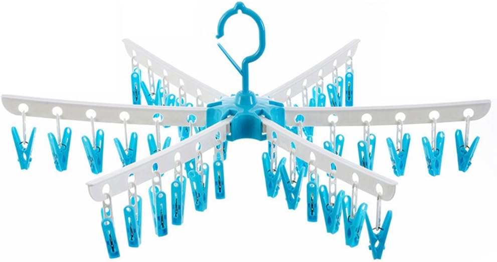 DANMEI 36 Clip Folding Clothes Hanger,Windproof Clothes Rack for Underwear Socks Tie Holder Travel Home School