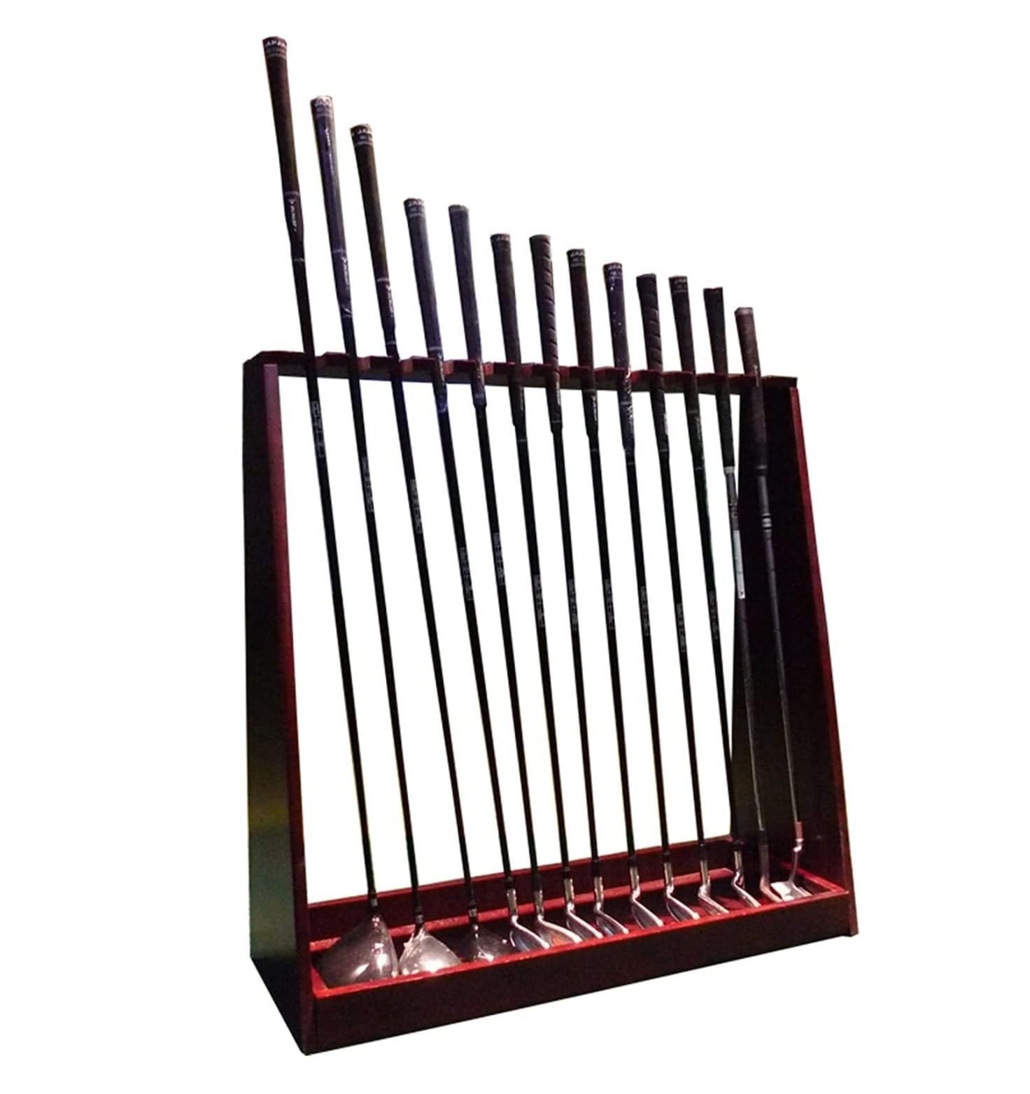 MHbdfsxz Golf Club Organizer For Indoor Outdoor Golf Club Holder Stand Wood 18 Clubs Organizers Storage Rack Equipment For Indoor Outdoor Golf Course Accessories