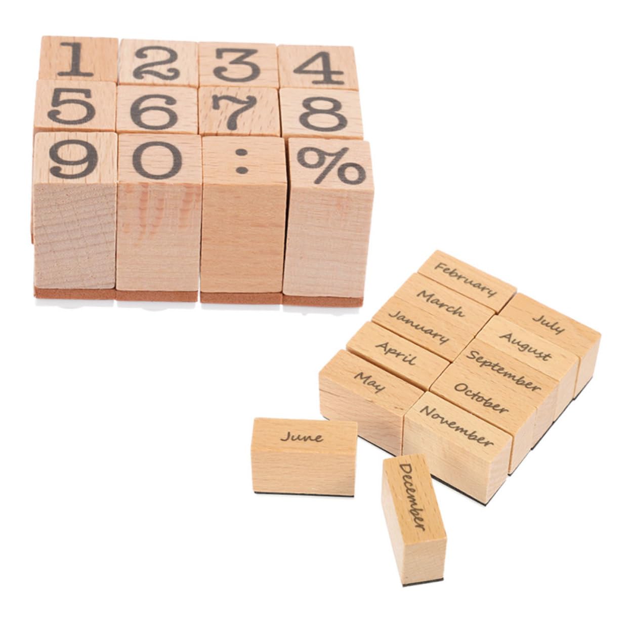 HOMSFOU 6 Set Sigillo digitale in legno francobolli TIMBRI DEL DIART journaling timbro pianificatore TIMPS DI RACCHBOBILE timbri per il fai da te timbro numerico datari gomma da cancellare
