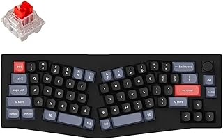 Keychron V8 Teclado Mecânico com Customização QMK, Retroiluminação RGB e Hot-swappable (Kpro-Red Switches, 【V8D-Botão】 Hot-Swappable RGB Backlight)