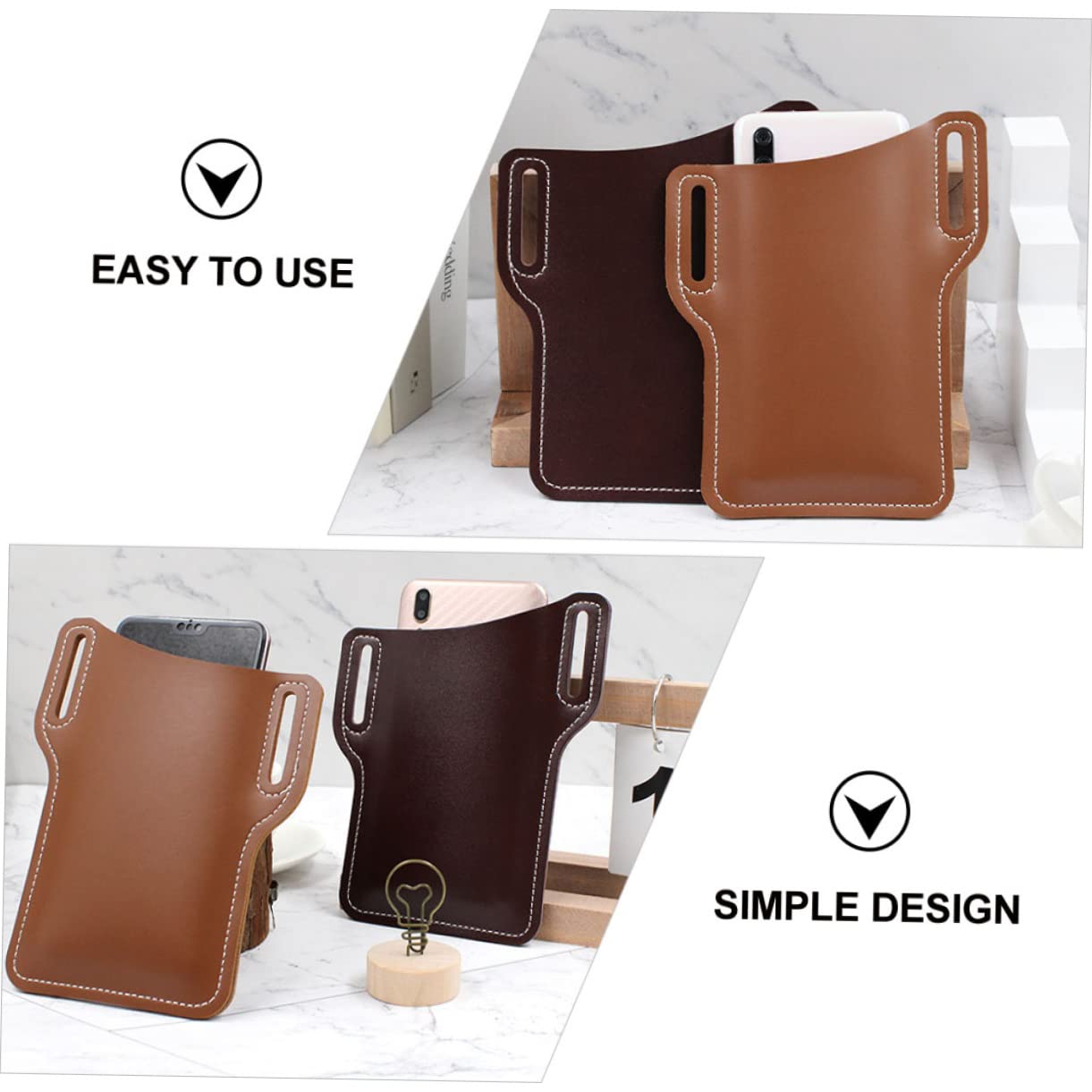 2 Stück Pu Gürteltaschen für Handy, Schutzhülle für Unterwegs