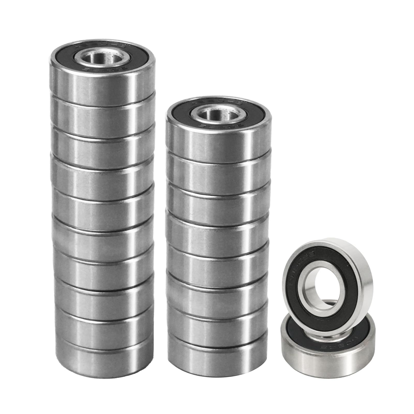 Flewdart 20pcs cuscinetti a sfera 608RS 8 x 22 x 7 mm senza attrito ABEC 9 608 2RS per Skateboard Longboard Elettrico Cuscinetti a Sfere Schermati(608RS 20pcs)