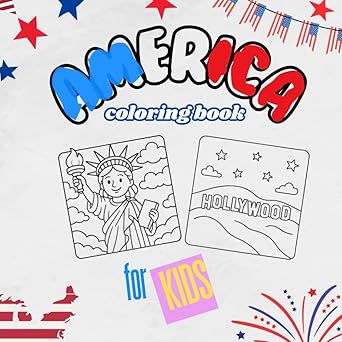 America Easy Coloring Book coloring book for kids and adults — Explore the beauty and culture of the United States