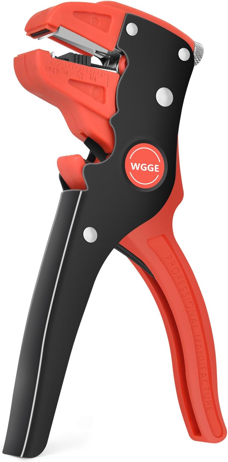 WGGEAutomatic Wire Stripper and Cutter, 2 IN 1 Wire Stripper Tool, Adjustable 10-24 AWG Electrical Cable Wire Stripping Tool for Electronic and Automotive Repair, Eagle Nose Pliers (7-Inch)