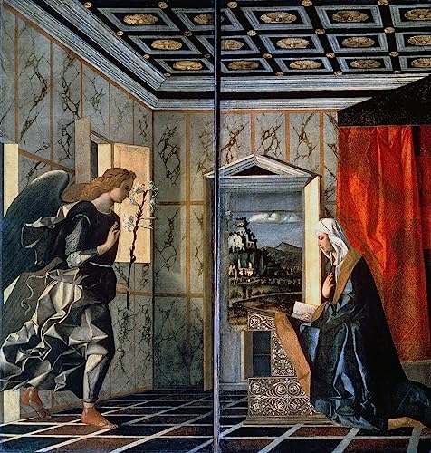Pintura de lienzo de la Anunciación cuadro decorativo de 60x90cm para pared de dormitorio