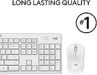 Vista 7 de Logitech MK295 - Combo de mouse y teclado inalámbricos con tecnología SilentTouch, teclado numérico completo, seguimiento óptico avanzado, Blanco