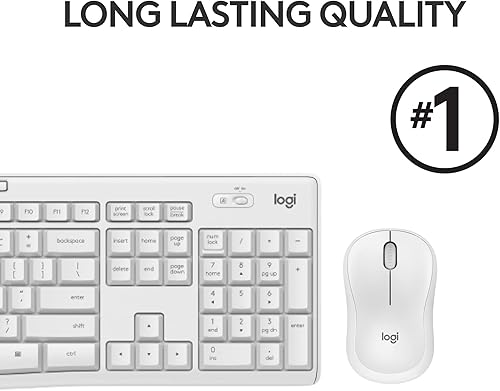 Miniatura 7 de Logitech MK295 - Combo de mouse y teclado inalámbricos con tecnología SilentTouch, teclado numérico completo, seguimiento óptico avanzado, Blanco