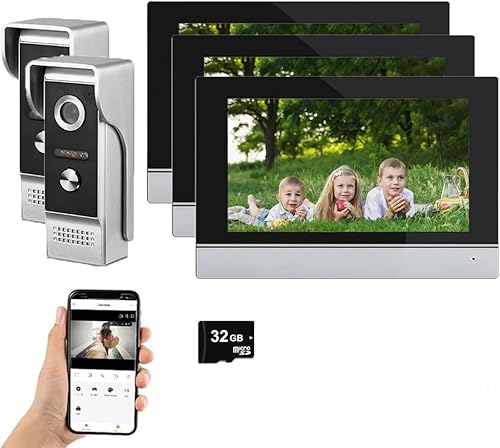 Miniatura 10 de ANJIELO SMART Sistema de video portero con cable, WiFi 1080P monitor táctil a color de 7 pulgadas, sistema de portero de video cámara con detección