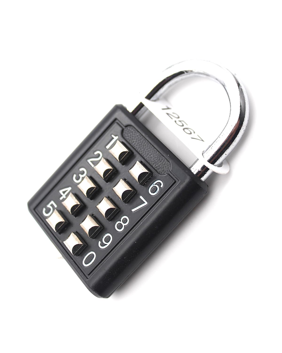 Padlock - Digits Combination Lock,Button Combination Security Padlock Digital Lock, for Gym or Sports Locker, case, Toolbox, Fence, hasp Cabinet (Black)