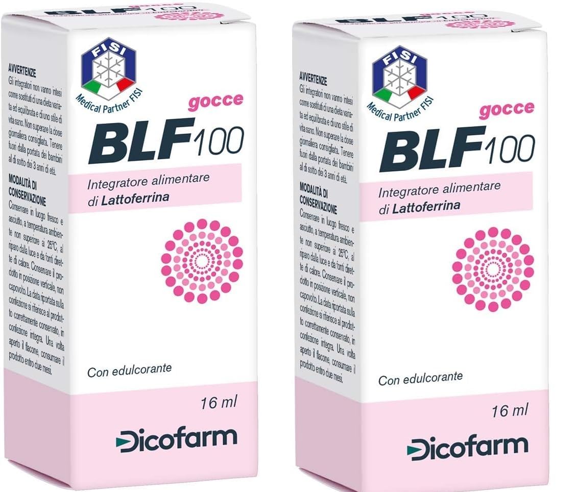 Dicofarm BLF100 Gocce Integratore Di Lattoferrina 36 ml - 2 Confezioni da 18 ml - Integratore Alimentare Difese Immunitarie