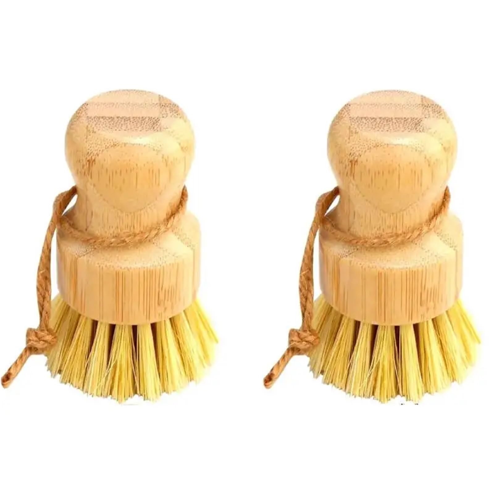 Dish Brush Dish Scrub Brush 2pcs Cleaning Vegetable for Dishes Cast Iron Pots Pans Bathroom Kitchen Sink(2pcs Sisal)