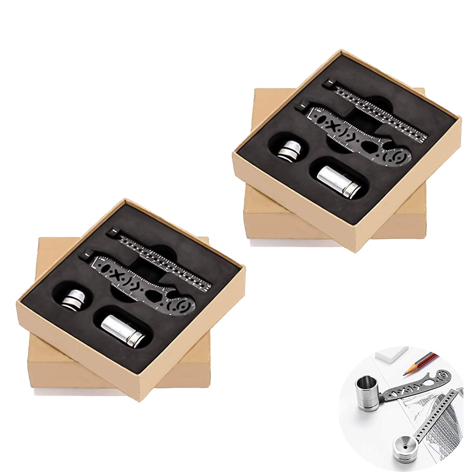 Buy Versatile Drawing Tool Curved Metallic Ruler Mini Compass