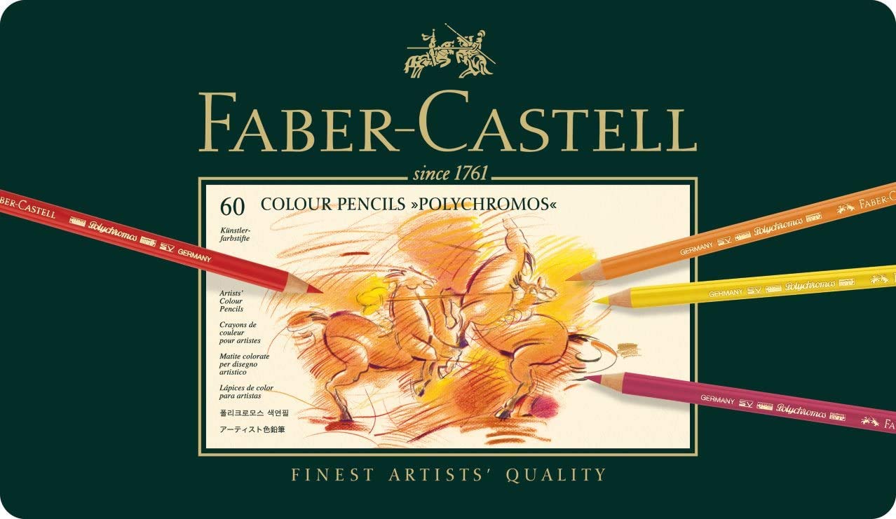 Faber-Castell - Farbstifte Polychromos, 60er Metalletui + Skizzenblöcke A3