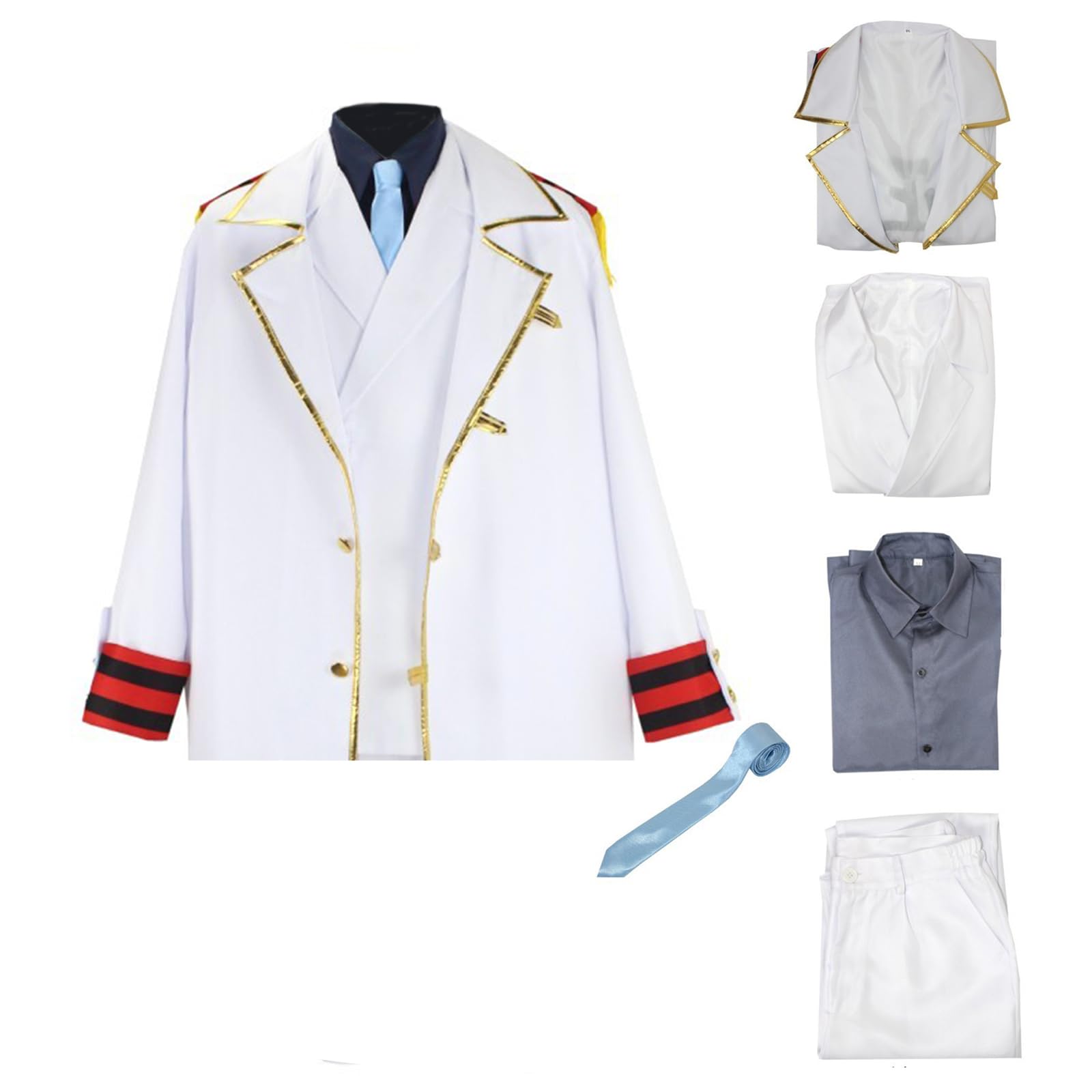 Sponsored Ad - Men Cosplay Costume Anime Uniform Navy hero Cloak Suit Halloween Outfits
