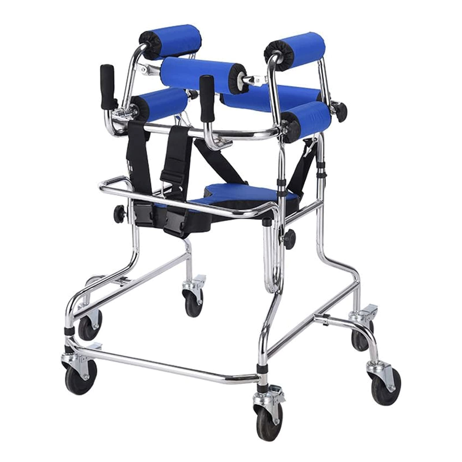 Deambulatore medico per anziani 100 kg/220 libbre deambulatore medico con sedile e 6 ruote rotonde regolabile in altezza emiplegia riabilitazione dispositivo in piedi per anziani disabili Girello