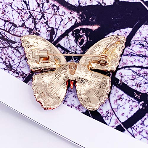 Image of SELOVO Butterfly Crystal Brooch Pin Jewelry Rhinestone Gold Tone