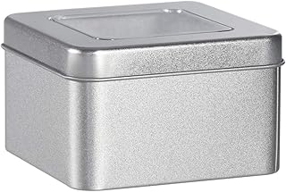 Cabilock Metalowa Prostokątna Puste Puszki Pudełko Metalowe Puszki Pojemnik Do Przechowywania W Domu Pojemnik Domu Organizator Holder Z Pokrywką