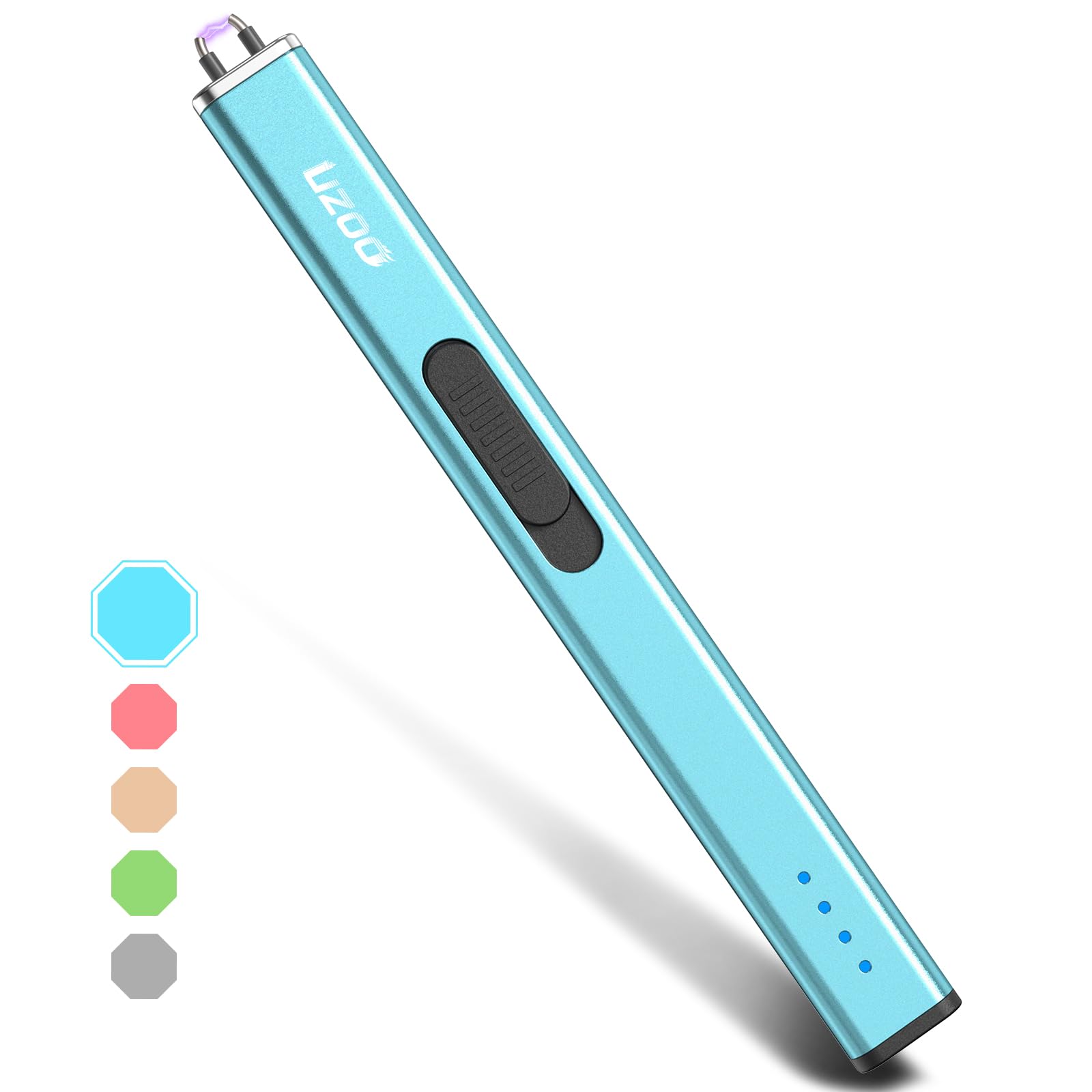 Candle Lighter, Upgraded USB Electric Lighter, Rechargeable Arc Lighter with LED Display, 360° Flexible Neck Flameless Grill Long Lighters for Candle Aromatherapy Camping BBQ Gas Stoves(Blue)