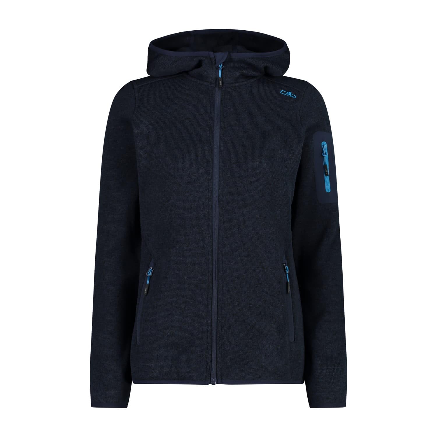 CMP - Woman Jacket Fix Hood, B.Blue-Jade, S