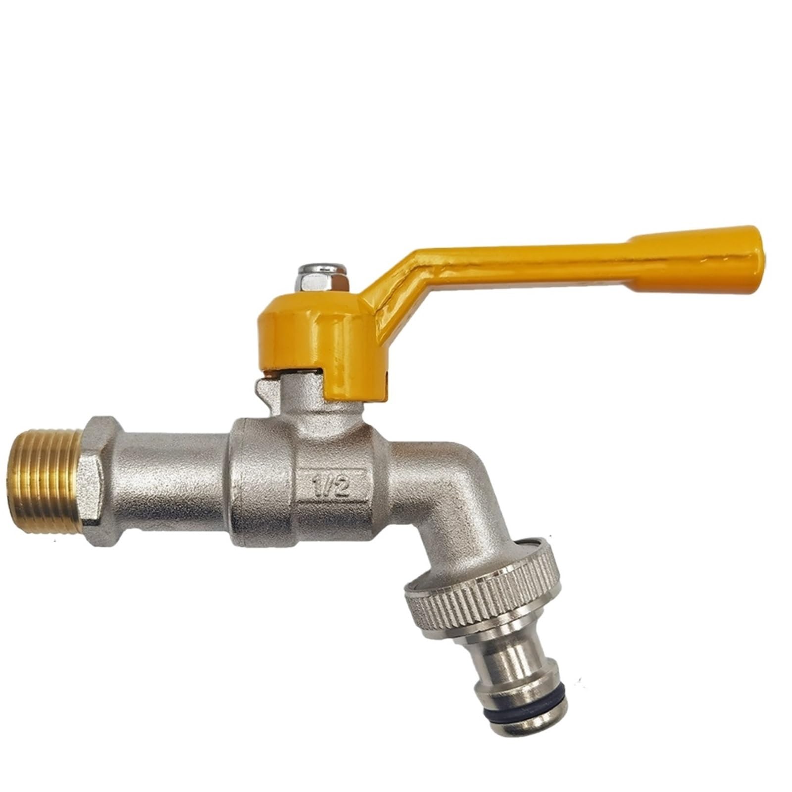 Wwpmnqd B-1Pcs Taps Garden Hose Faucet Adapter 1/2'' Ibc Water Tank Connector 2-Way 1-Way Irrigation Brass Tap Joint Replacement Fitting Ball Valve For Garden(B-1Pcs)