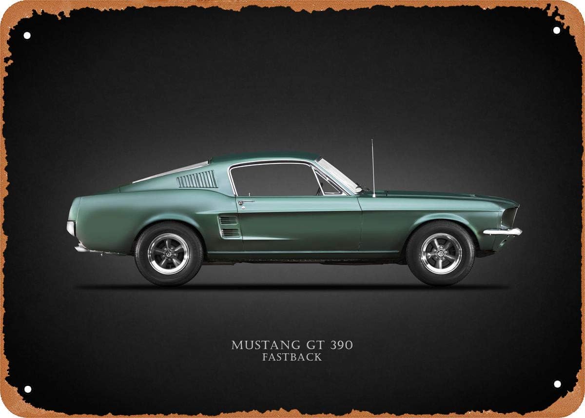 Wanfst Vintage Look Metal Sign - Performance Cars The Bullitt Mustang - 8 x 12 Tin Sign