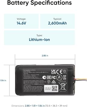 eufy Accessories Replacement Battery Pack, Compatible with G40 Series,G30 Series,RoboVac 11, 11S MAX, 12, 15C MAX, 15C,G10 Hybrid, G20, G35, G35+ Accessory