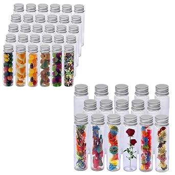 Berenti 2 in 1 Plastic Test Tubes with Caps 16 PCS 50 ml & Plastic Test Tubes with Caps 20 PCS 115 ml