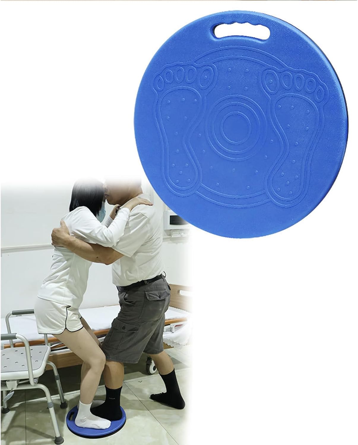 Swivel Mobility Transfer Disc - Blue Adjustable Turning Assist Board | Patient Sliding Board, Dancers Turning Boards 360 Degree Rotation, Non-Slip Balance Boards Transfer Patients from Wheelchair
