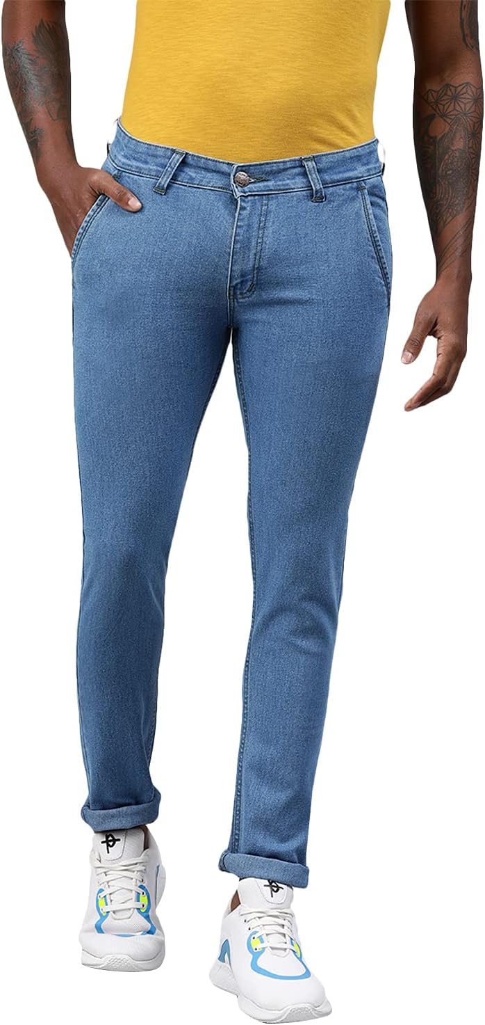 Urbano Fashion Men's Slim Fit Black Stretch Jeans