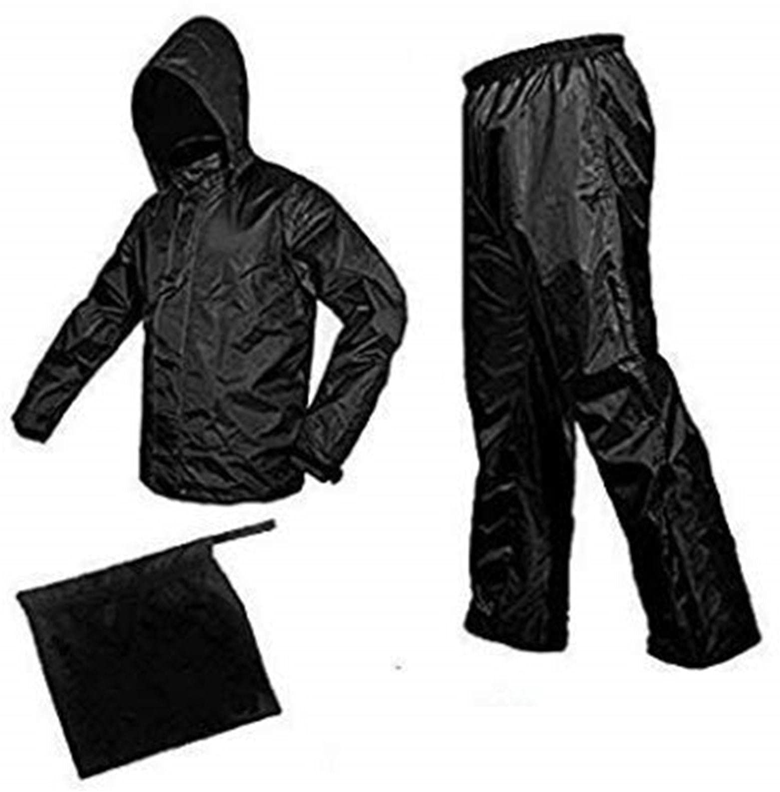 vordvigo Men/Women Stylish Raincoat/Rainwear/Rainsuit/barsaati/Overcoat with Hoods and Side Pocket 100% Waterproof rain Suit for Men/Women_Size- L (Black)-picture-44