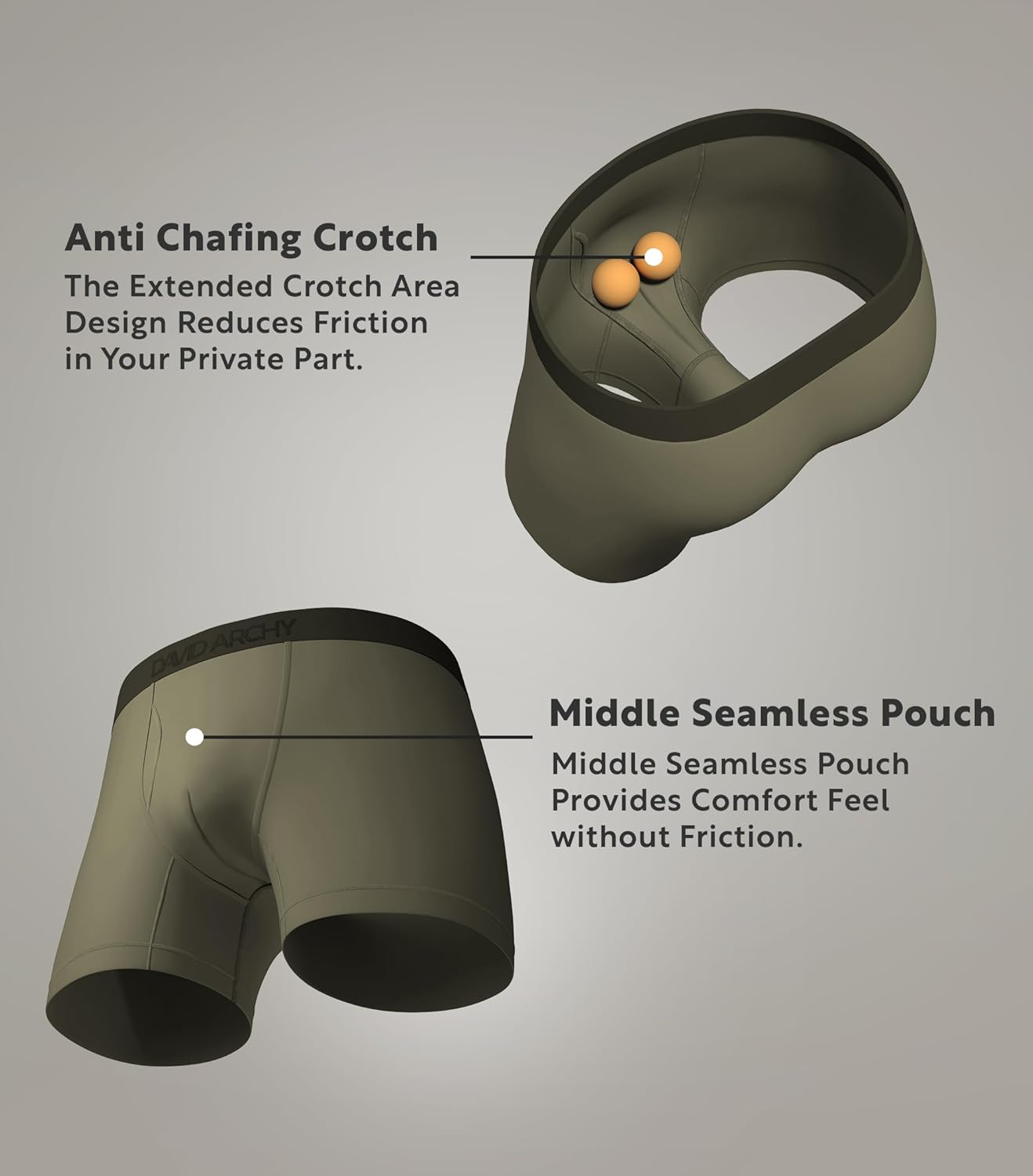 DAVID ARCHY Mens Underwear Silky Soft Second Skin Modal Boxer Briefs Waistfree Seamless Waistband Underwear for Men Pack of 4 - Image 6