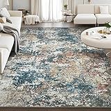 Area Rug Living Room Rugs: 9x12 Indoor Soft Fluffy Rug Abstract Carpet for Bedroom Kitchen Dining Room Floor Washable Plush Throw Large Accent Rug Home Office Nursery Decor - Multi